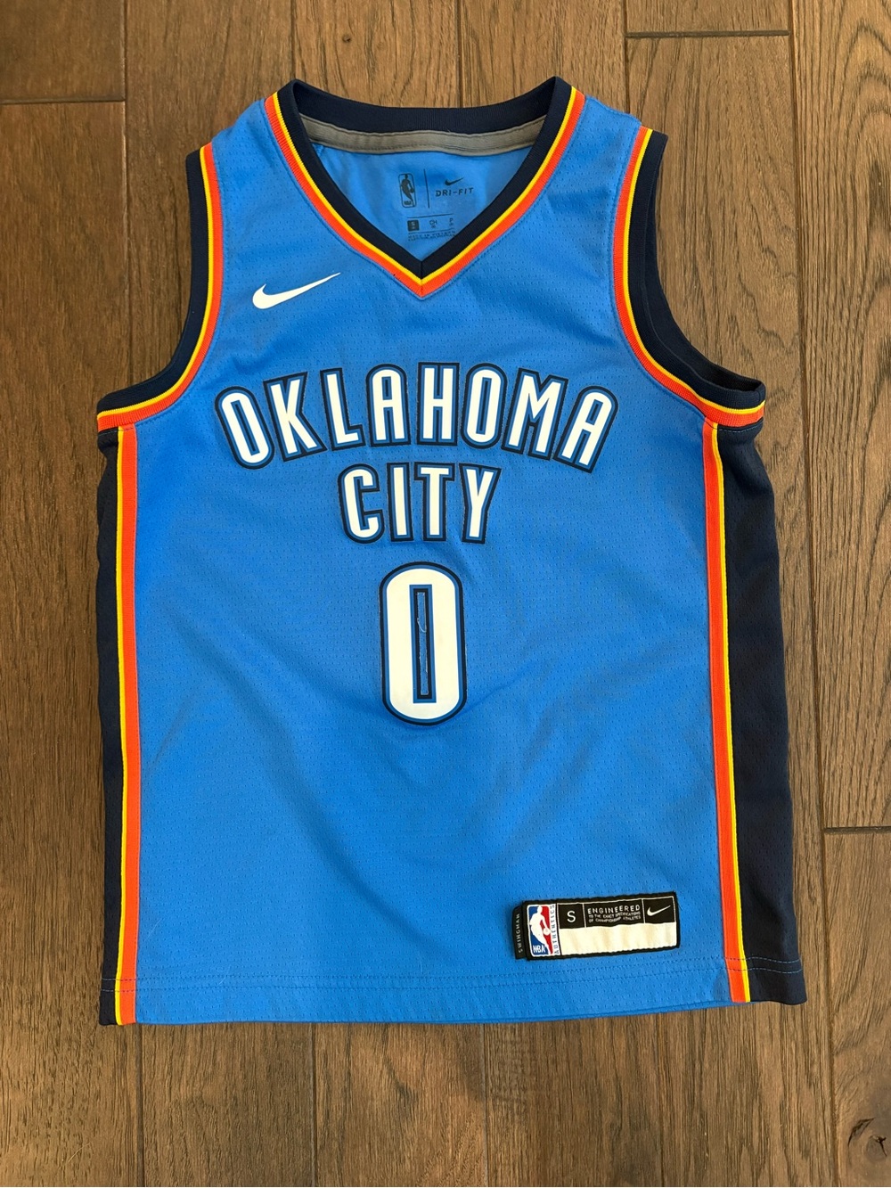 Nike Blue Oklahoma City Youth Basketball Jersey - #0